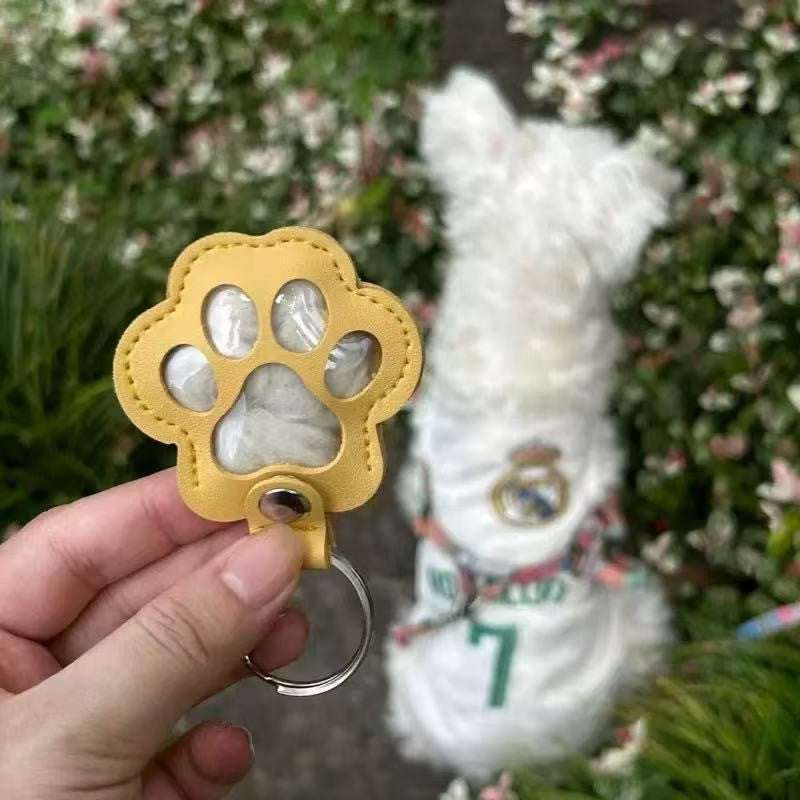 Chaveiro de Couro para Lembranças de Pelo de Pet, Medalhão Memorial para Guardar Pelo de Cão ou Gato, Lindo Presente de Luto por Pet, Chaveiro de Bolsa de Lembrança
