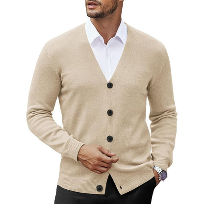 New Men's V Neck Cardigan Sweatcoats Casual Lightweight Button Down Knitted Cardigan Sweater Outdoor Streetwear