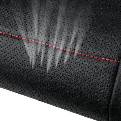 Capas de Couro Universais para Banco de Carro Vermelho Simples à Prova d'Água para 5 Assentos