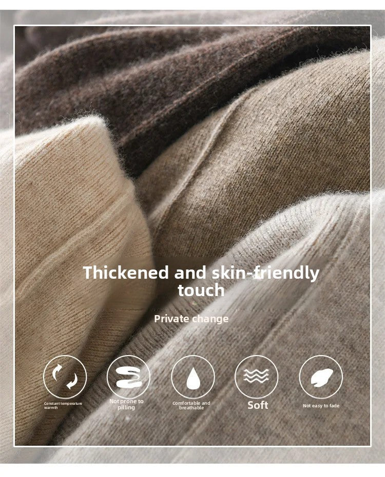 High Waist Wide Leg Pants Mid-Seam Knitted Trousers Drawstring Waist Belted Floor-Length Pure Color Versatile Autumn Winter Casu