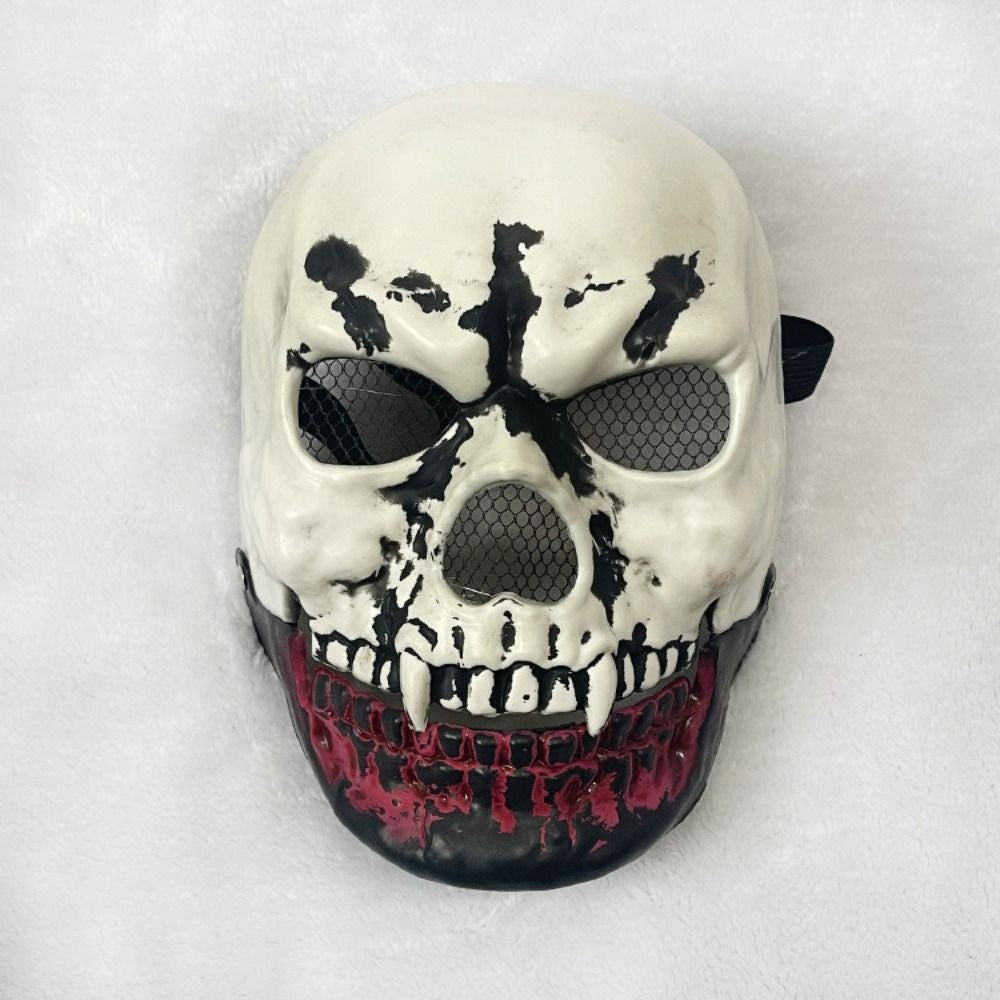 Bloody Effect Moving Mouth Skull Mask Adjustable Realistic Scary Skull Headgear Funny Spooky Halloween Skull Masks for Women Men