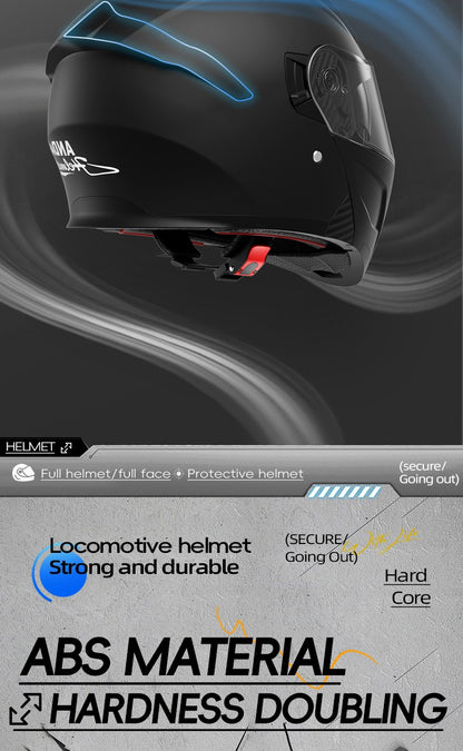 AD Capacete integral descoberto para homens, outono e inverno, quente, para motociclismo, indispensável