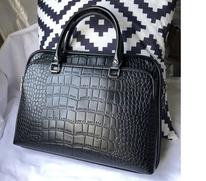 Motaora 2025 Women's Bag Leather Briefcase For 14-inch Laptops Women Professional Business Shoulder Bag Fashion Solid Handbags