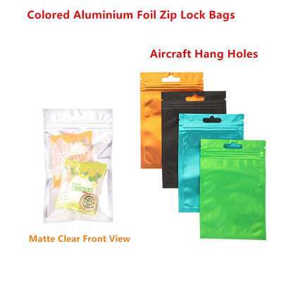 100pcs One Side Clear Laser Shiny Aluminum Foil Zip Lock Bags  Reflective Holographic Self-sealing Pouch for Fashion Accessories