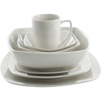 Gibson Home Zen Buffetware 39 Piece Dinnerware Set , White