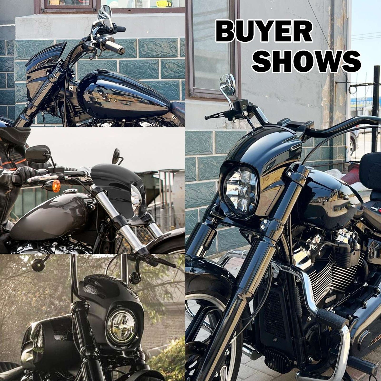 Capa Carenagem Farol Dianteiro Brilho Preto/Preto Fosco Para Harley Softail Breakout FXBRS FXBR Modelos 2018-2022 2023