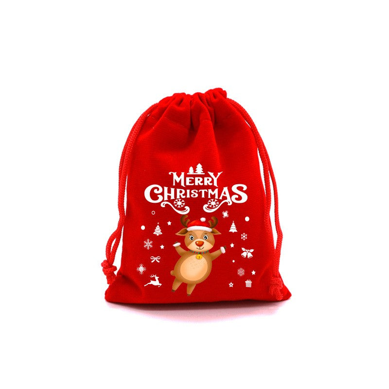 10pcs 15cm×20cm Christmas Red Bag Bundle Gift Bag Christmas Apple Bag Candy Biscuit Packaging Bag Wholesale