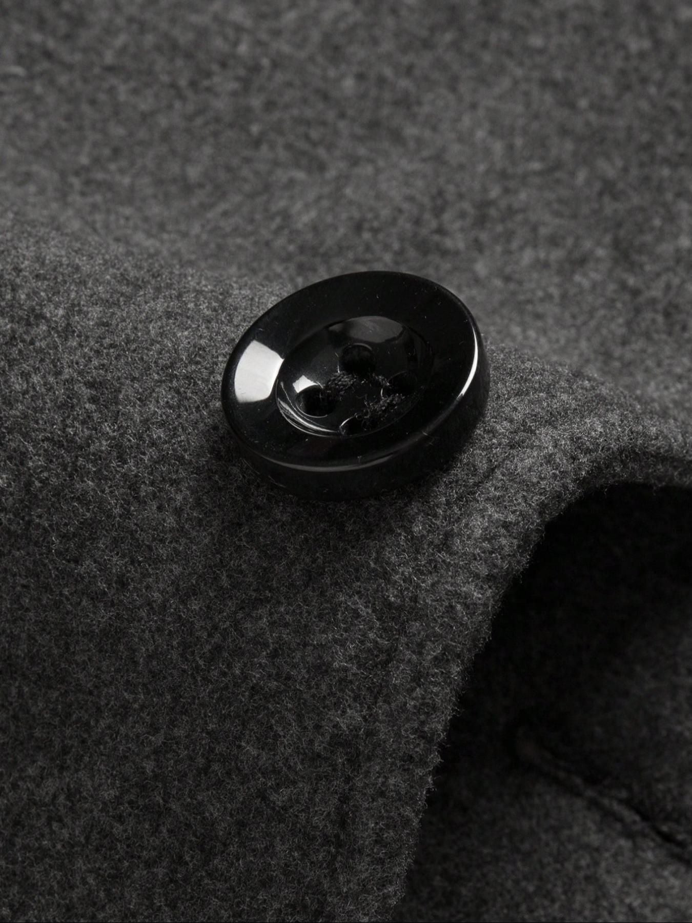 Men's Woolen Overcoat Long Sleeve Solid Casual Jacket with Pockets, Comfortable Daily Wear, Business & Sports Fashion