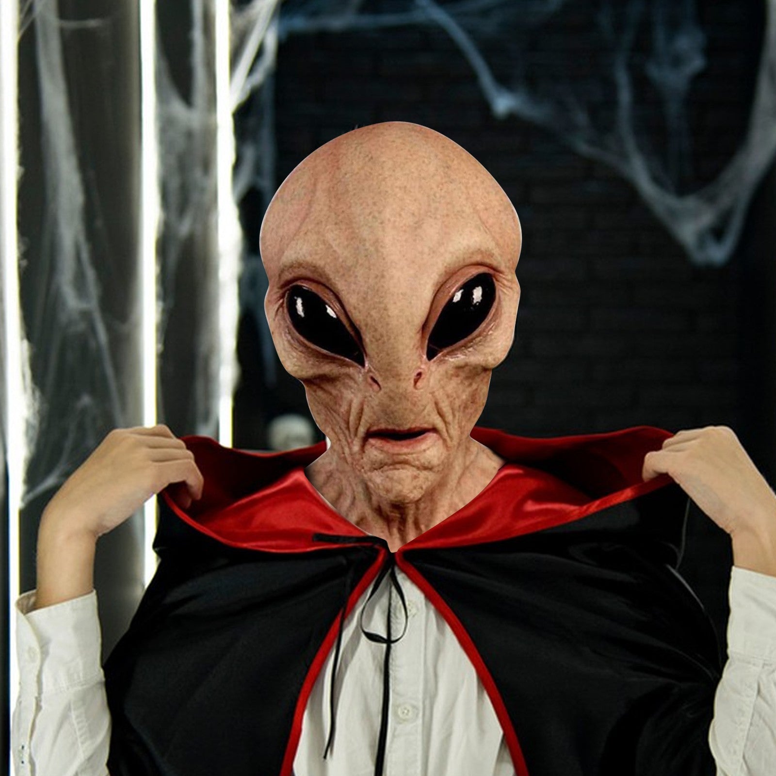 Funny Alien Mask Halloween Cosplay Costume Accessory for Party and Event with Silicone Material for Kids and Adults