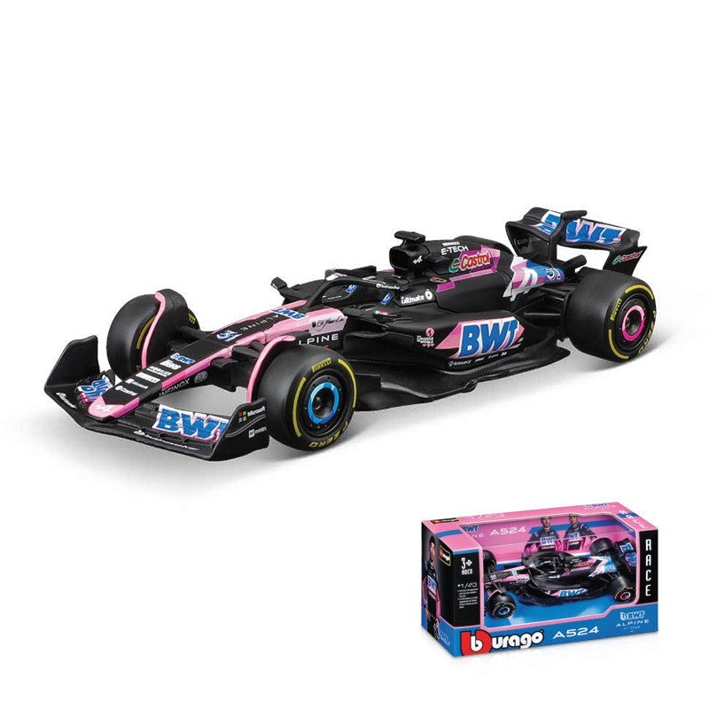 Bburago 1:43 Alpine F1 Team A524 2024 Liga Carro Miniatura Diecast Modelo #10 Pierre Gasly #31 Esteban Ocon Brinquedo Colecionável