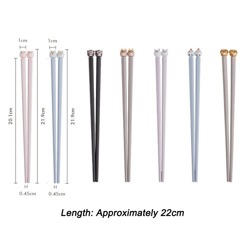 22cm 3D Bonitos Desenhos Animados Animais Hashi Para Crianças Hashi Chinês Comida Sushi Varas Casa Cozinha Louça Jantar Ferramenta de Cozinha