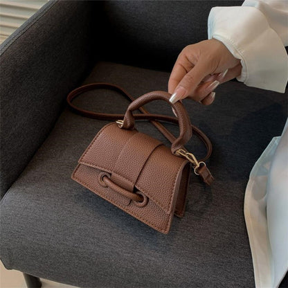 Fashion Solid Color Small Tote Crossbody Bag, Stylish Mini Handbag Mobile Phone Coin Purse, Adjustable Strap, Magnetic Closure,