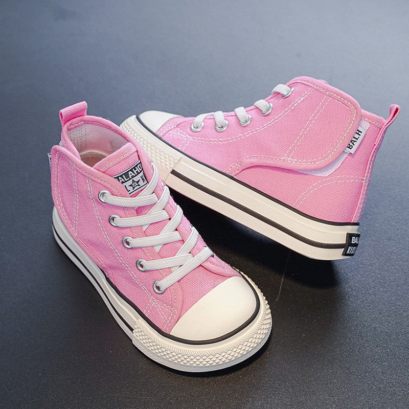 Spring and Autumn New Children's Canvas Shoes Boys High-Top White Shoes Girls Casual Shoes Parent-Child Shoes Board Shoes