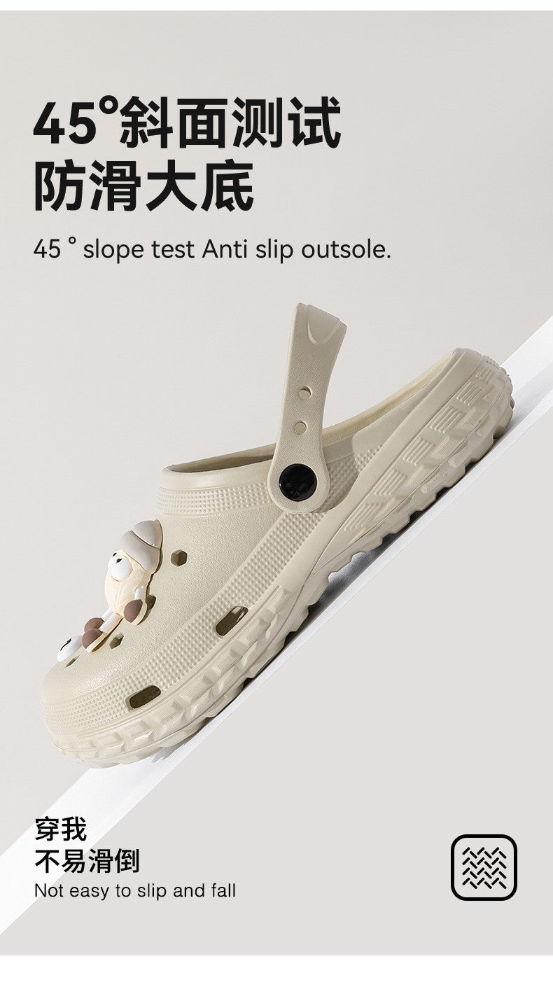 Slippers with holes, men's shoes, 2025 new model, medical nurse EVA anti slip and anti odor outer wear, women's beach sandals