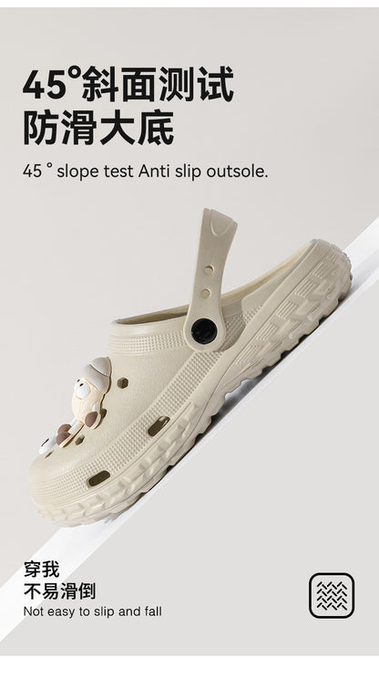 Slippers with holes, men's shoes, 2025 new model, medical nurse EVA anti slip and anti odor outer wear, women's beach sandals