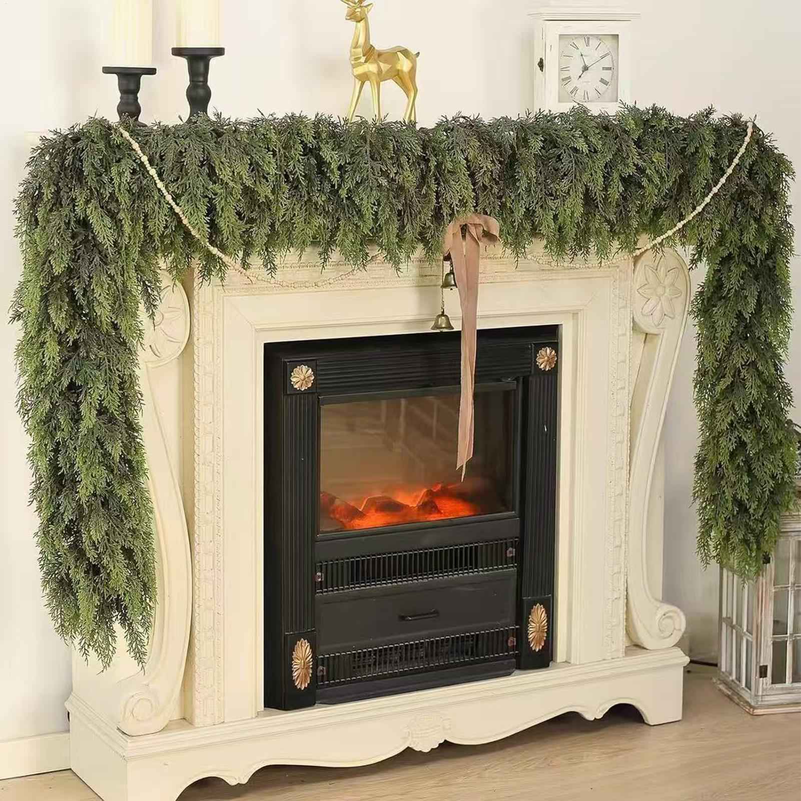 Christmas Garlands Artificial Green Pine Decoration Artificial Garland for Wreath Fireplace Tree Mantel Porch Indoor Stairs