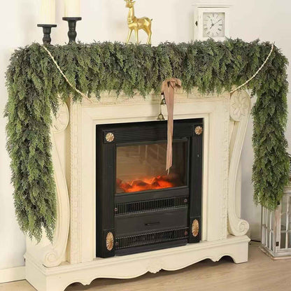 Christmas Garlands Artificial Green Pine Decoration Artificial Garland for Wreath Fireplace Tree Mantel Porch Indoor Stairs
