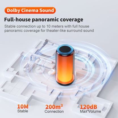 Caixa de Som Bluetooth QERE com Áudio Hi-Res 10W, Alto-falante Portátil HiFi sem fio à prova d'água IPX5, Múltiplos modos de conexão para uso externo,