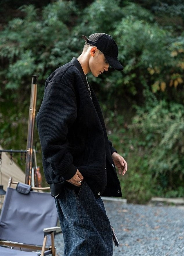 Oversize 300lb Men's Spring Fashion Baseball Jacket Vintage Loose Fit Pilot Coat Outerwear