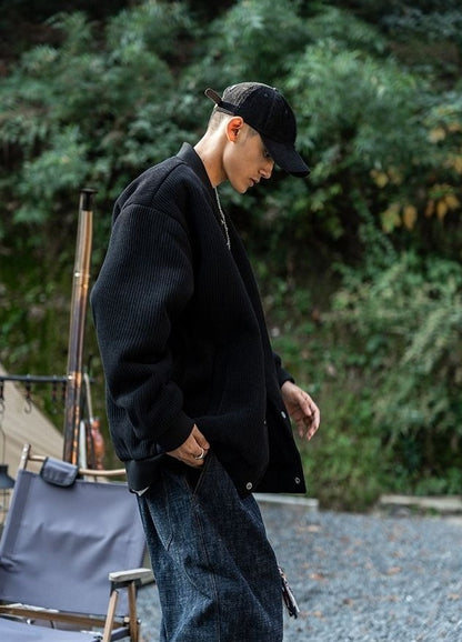 Oversize 300lb Men's Spring Fashion Baseball Jacket Vintage Loose Fit Pilot Coat Outerwear