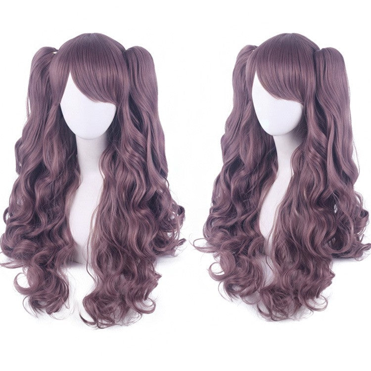 Cosplay Anime Wig Lolita Cute Lolita Double Ponytail Long Curled Hair Fake Hair Synthetic fiber wig