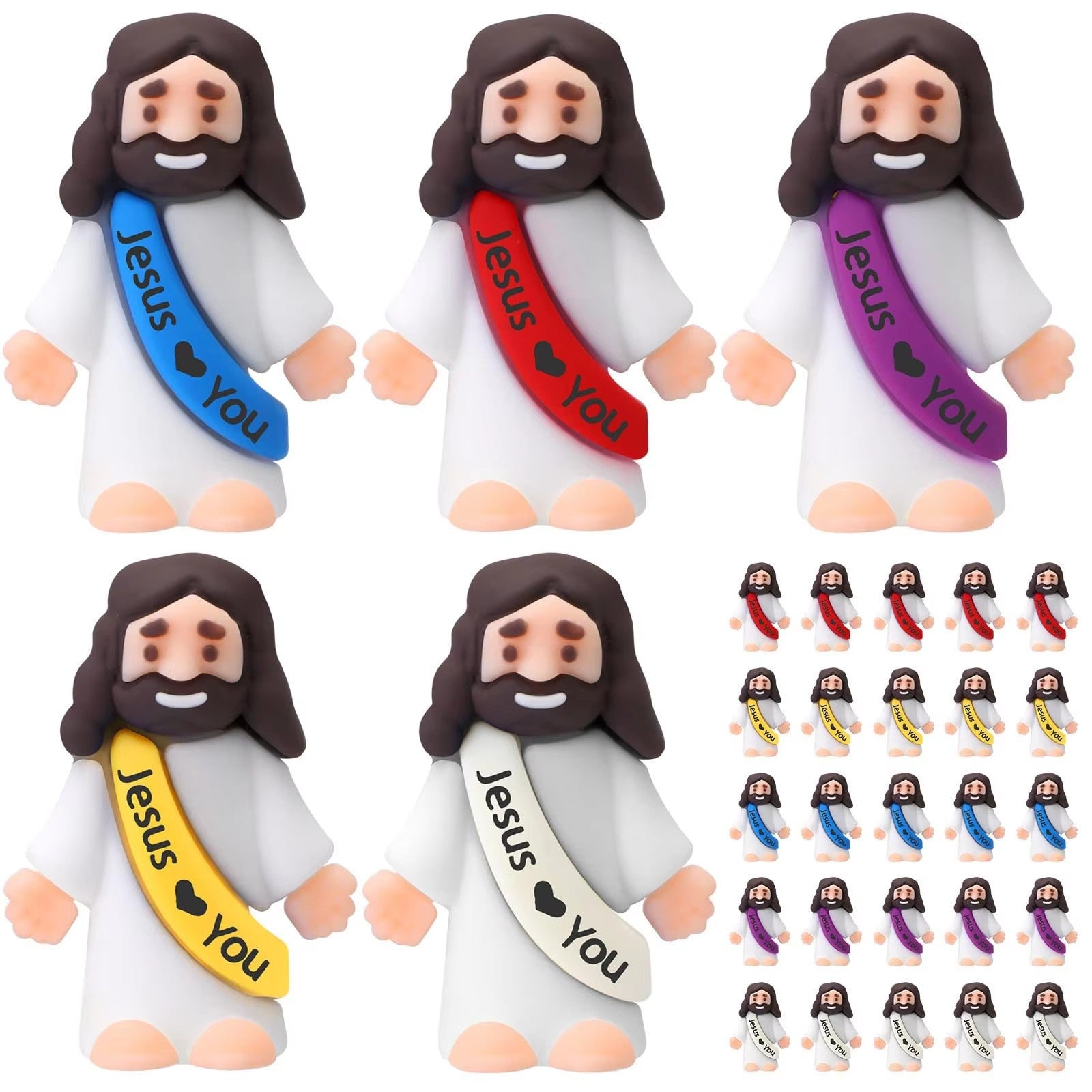 20-200PCS Little Jesus Figures Mini Jesus Figurines in Bulk Hide and Seek Religious Party Favor Sunday School Easter Egg Stuffer