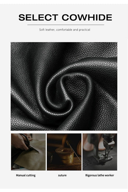 Aidrani women's large capacity handbag with letter print design, made of cowhide material, black