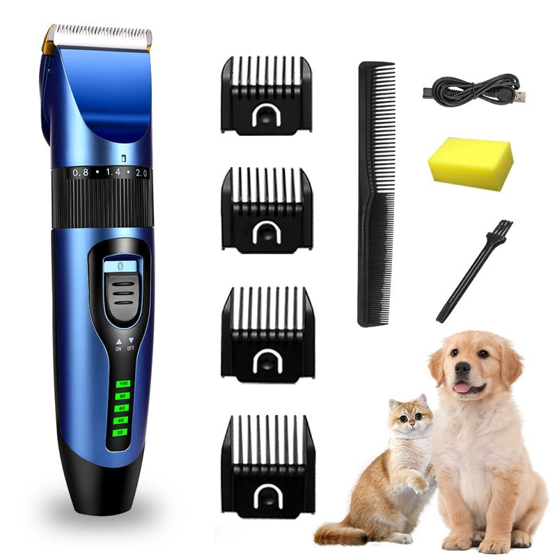 Máquina Profissional de Cortar Pelo de Pets Recarregável para Cães e Gatos, com Display de Bateria, Aparador de Pelos, Baixo Ruído