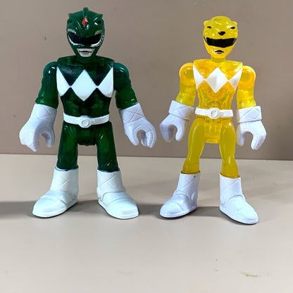 Novo Pacote Imaginext Power Rangers Verde Amarelo Vermelho Goldar Lord Zedd Heróis Vilões Bonecos Articulados c/ Armas Modelos Brinquedos