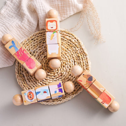 1pc Wooden Montessori Toy Hand bell Toy Baby Mobile Musical Rattle Toy Children Stroller Classic Educational Toys Kid Gifts