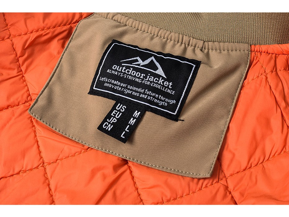 MAGCOMSEN Men's Aviator Jackets Thick Warm Orange Lining Bomber Jackets Fall Winter Casual Windproof Coats