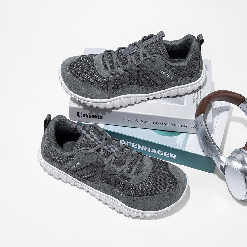 HOBIBEAR Wide Toe Walking Shoes Men Women Non Slip Outdoor Sneakers Lace Up Mesh Breathable Running Shoes