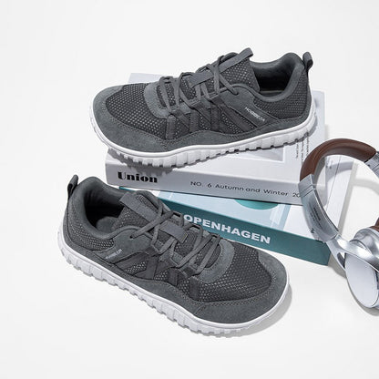 HOBIBEAR Wide Toe Walking Shoes Men Women Non Slip Outdoor Sneakers Lace Up Mesh Breathable Running Shoes