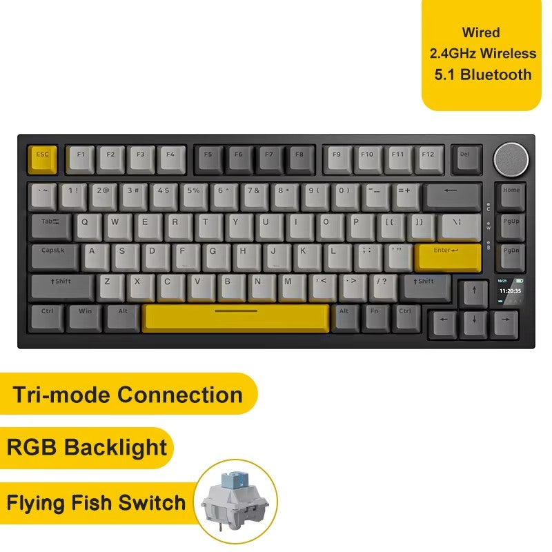 Teclado mecânico gamer Ajazz AK820/AK820Pro Bluetooth 5.1/sem fio/com fio, teclado customizado com botão selado de troca térmica