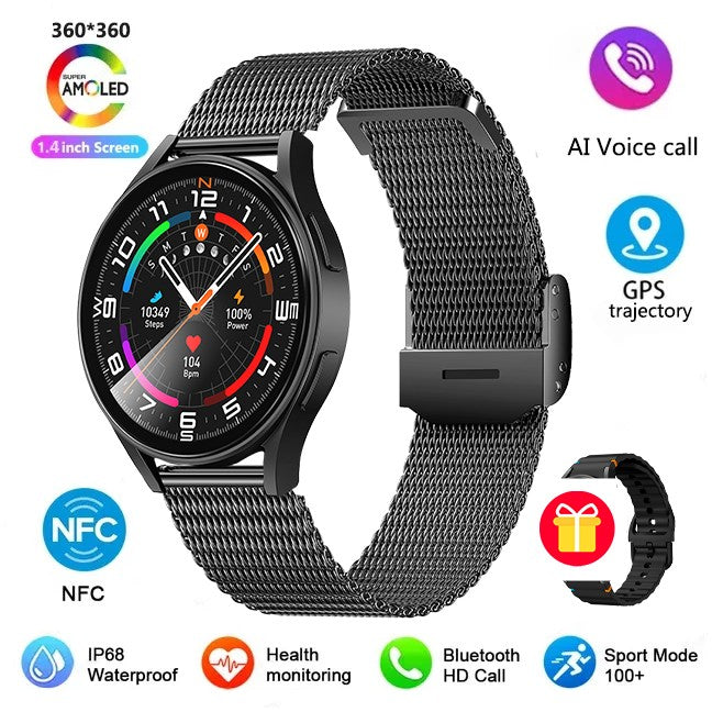 2025 New Men's Health Smart Watch GPS Blood Oxygen Blood Pressure Heart Rate Monitoring Bluetooth Call Women's Sports Smartwatch