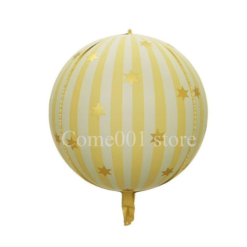 Merry Christmas Round Foil Balloons StripedStar Festive Ballons Party Birthday Home Decoration Supplies