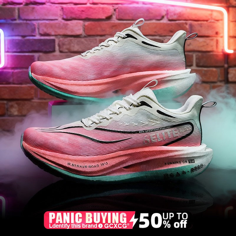 Men  Running Shoes Carbon Board Speciality Marathon Sports Breathable Lightweight Women's Comfortable Athletic Nonskid Sneakers