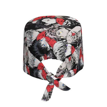 Custom S-Satorues G-Gojoes Cartoon Scrubs Cap Surgical Hats Women Men Skilled Operating Room Cap Operator Hats Lab Works Hat