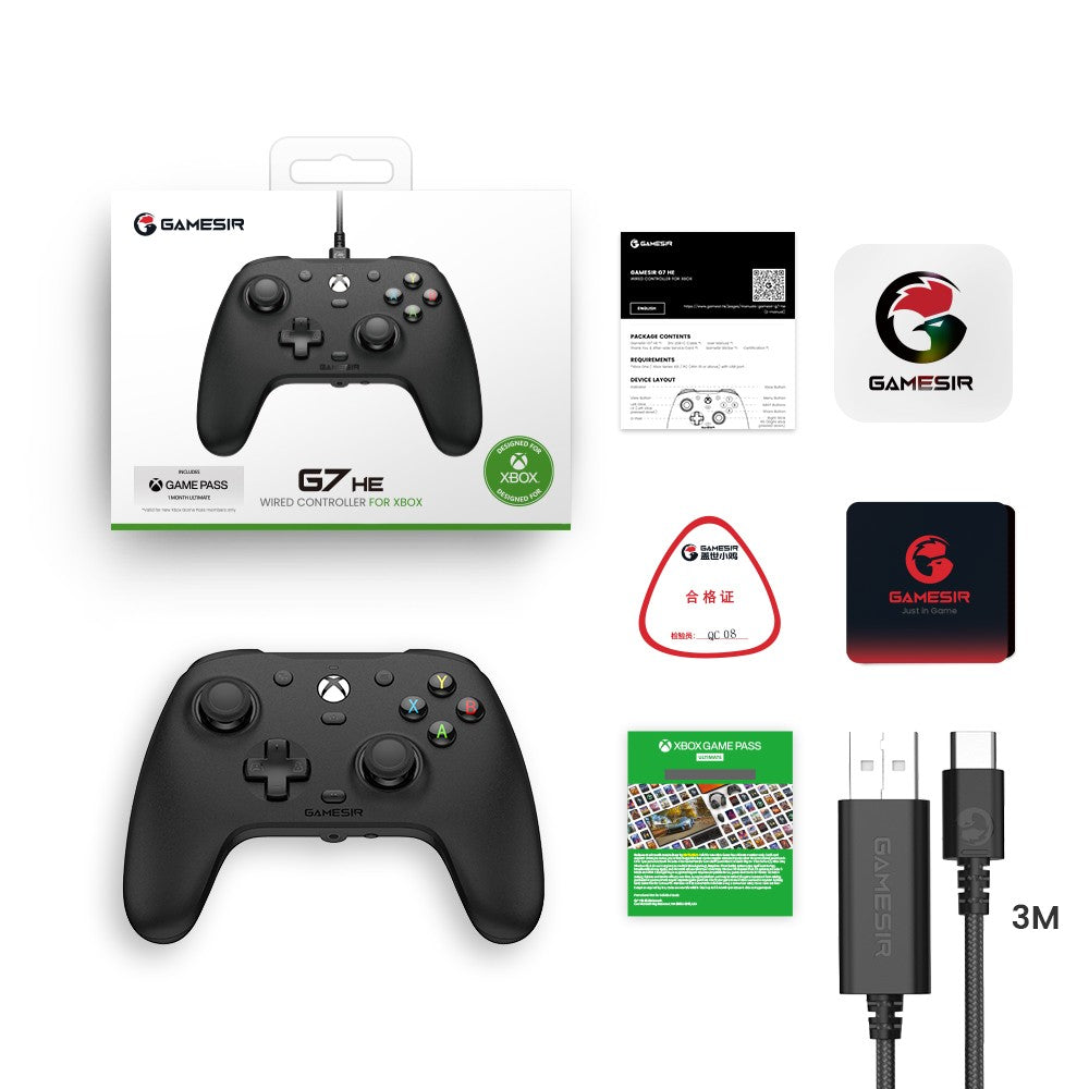 GameSir G7 HE Xbox Gaming Controller Wired Gamepad for Xbox Series X, Xbox Series S, Xbox One, Steam and PC with Hall Effect