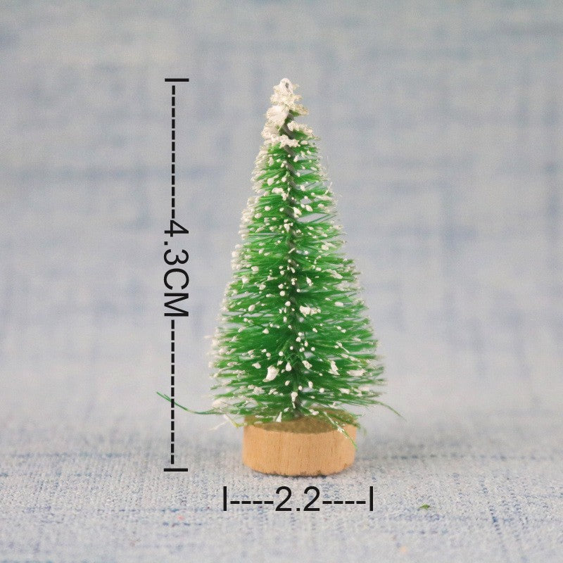 12Pcs Mini Christmas Tree DIY Ornament Artificial Pine Sisal Snow Landscape Xmas Trees Decoration Tabletop Navidad Decor Gifts