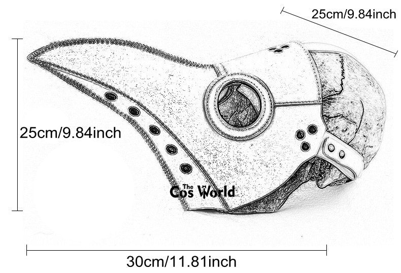Halloween Plague Doctor Mask Steampunk Gothic Bird Beak Props for Party Carnival Cosplay Costumes Masquerade