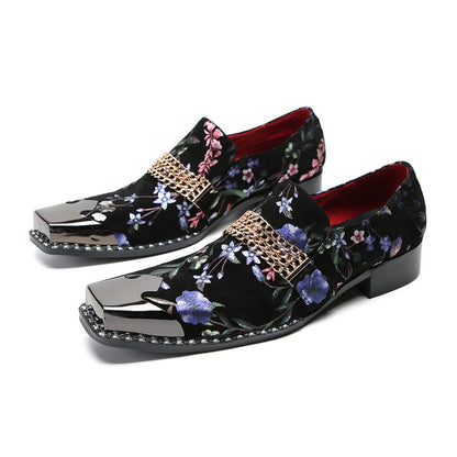 luxury mens shoes Stick diamond red  metal pointed party wedding Dress shoes man