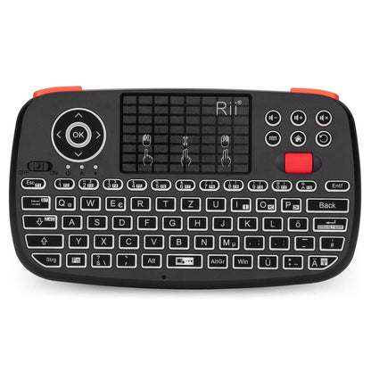 Teclado Sem Fio Bluetooth Rii i4 Mini Com Touchpad 2.4GHz Retroiluminado Mouse Controle Remoto Para Windows Android TV Box Smart TV