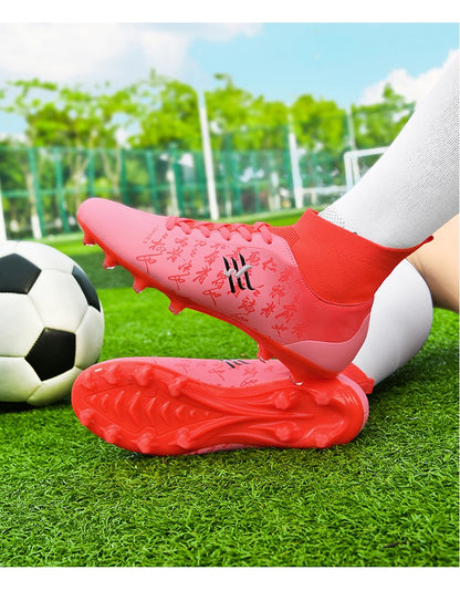 New Soccer Boots Men Football Shoes Cleats Professional Soccer Shoe High-Tops Non-Slip Spikes for Big Boys Wide Training Sneaker