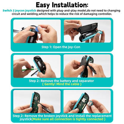 GINFULL TMR Effect Joystick New White Black For NS2 Switch 2 Controller 3D Analog Stick For Joy-Con 2 Replace Left Right Rocker