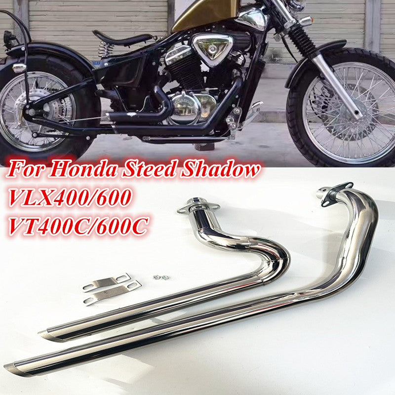 For Motorcycle Exhaust Pipe W/ Muffler Removable Honda Steed Shadow VT400 VT600 VLX400 VLX600 VT600C VT400C VLX600