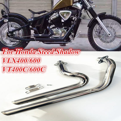 For Motorcycle Exhaust Pipe W/ Muffler Removable Honda Steed Shadow VT400 VT600 VLX400 VLX600 VT600C VT400C VLX600