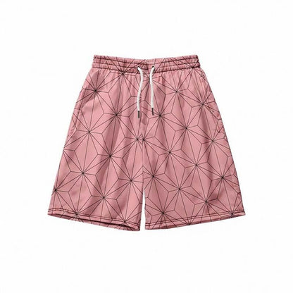Anime Kamado Tanjirou Cosplay Shorts Tomioka Giyuu Kamado Nezuko 3D Print Beach Shorts Elastic Waist Outfits for Men