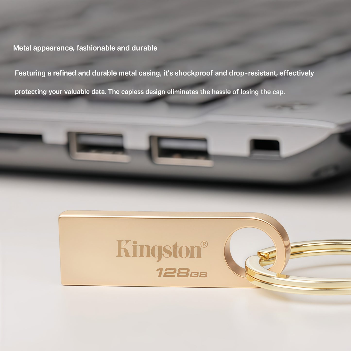 Kingston DTSE9G3 Pen Drive USB de Metal, Pen Drive de Alta Velocidade, Adequado para Celulares, Carros e Câmeras Veiculares [220 MB/s]