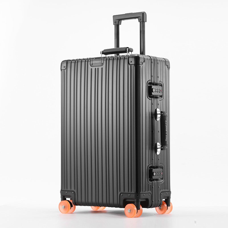 All-Aluminum Magnesium Alloy Suitcase Large-Capacity Password Luggage Infused Transparent Rolling Wheel Business Trolley Case